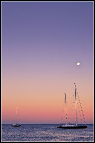 Sunset over Antibes by Beriadan