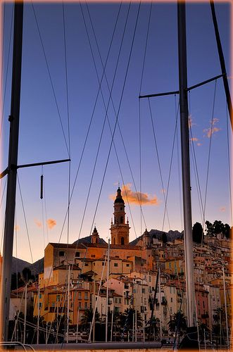 La veille ville et clocher de Menton by Charlottess