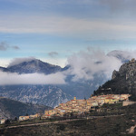 Sainte-Agnès sur la crête entre nuages by Charlottess - Sainte-Agnès 06500 Alpes-Maritimes Provence France