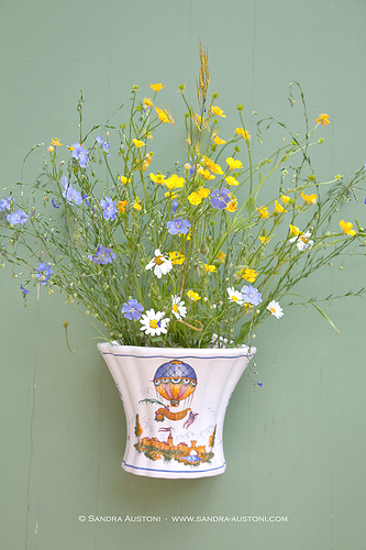 Typical Moustiers faïence (Hanging flower pot) par Belles Images by Sandra A.