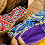 Provencal market : espadrilles by Olivier Penel - Puimoisson 04410 Alpes-de-Haute-Provence Provence France