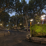 The Cours Mirabeau from the Fontaine des Neuf Canons by philhaber - Aix-en-Provence 13100 Bouches-du-Rhône Provence France