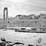 Théâtre antique d'Arles sous la neige par Cilions - Arles 13200 Bouches-du-Rhône Provence France