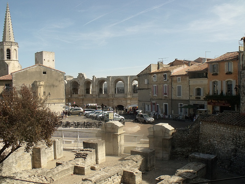 Arles view towards ampitheatre by george.f.lowe