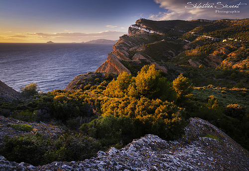 Couché de soleil sur la côte d'azur par Sébastien Sirvent Photographie