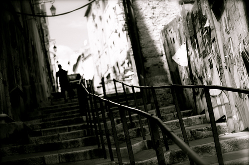 Marseille, public stairs by bluerockpile