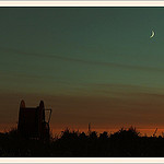 Ciel de fin de reigne et petite lune by Alain Taillandier - Puyricard 13540 Bouches-du-Rhône Provence France