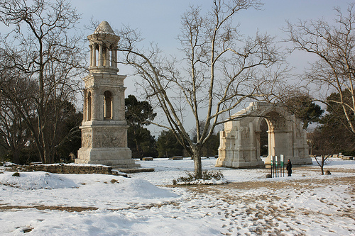 Glanum sous la neige par Cilions