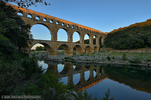 The thin red line - Pont du Gard by Marc Haegeman Photography