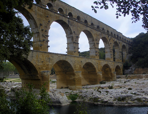 Le famous Pont du Gard :  massive and impressive by perseverando