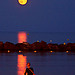 Watching the full moon rising on the beach par chris wright - hull - Le Lavandou 83980 Var Provence France