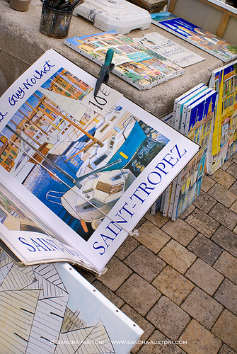 Prints for sale around the harbor - Saint-Tropez by Belles Images by Sandra A.