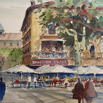 Brasserie - Aquarelle à Avignon par skschang - Avignon 84000 Vaucluse Provence France