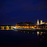 Vue de nuit sur Avignon - Heure bleue avignonaise par Boccalupo - Avignon 84000 Vaucluse Provence France