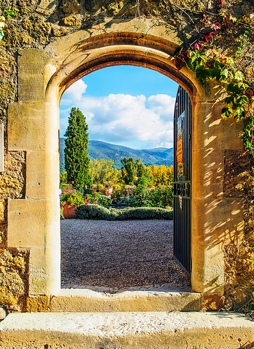 An Open Doorway of the Château de Lourmarin par philhaber