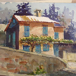 Aquarelle de Provence : Monieux par skschang - Monieux 84390 Vaucluse Provence France