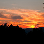 Provence : Sunset over the Luberon Mountains by C.R. Courson - Roussillon 84220 Vaucluse Provence France