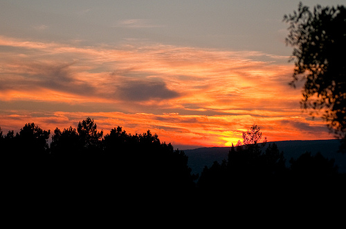 Provence : Sunset over the Luberon Mountains by C.R. Courson