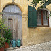 Village of Seguret : façade d'une maison par dalem - Séguret 84110 Vaucluse Provence France