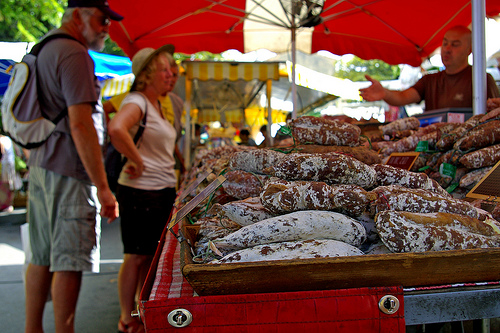 Marché : Saucisson at Bonnieux Market by patrickd80